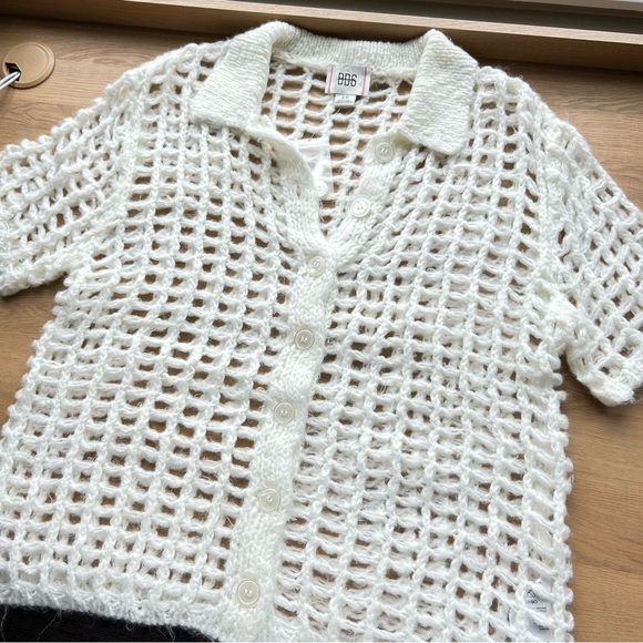 BDG White Open Knit Cardigan - Picture 1 of 4